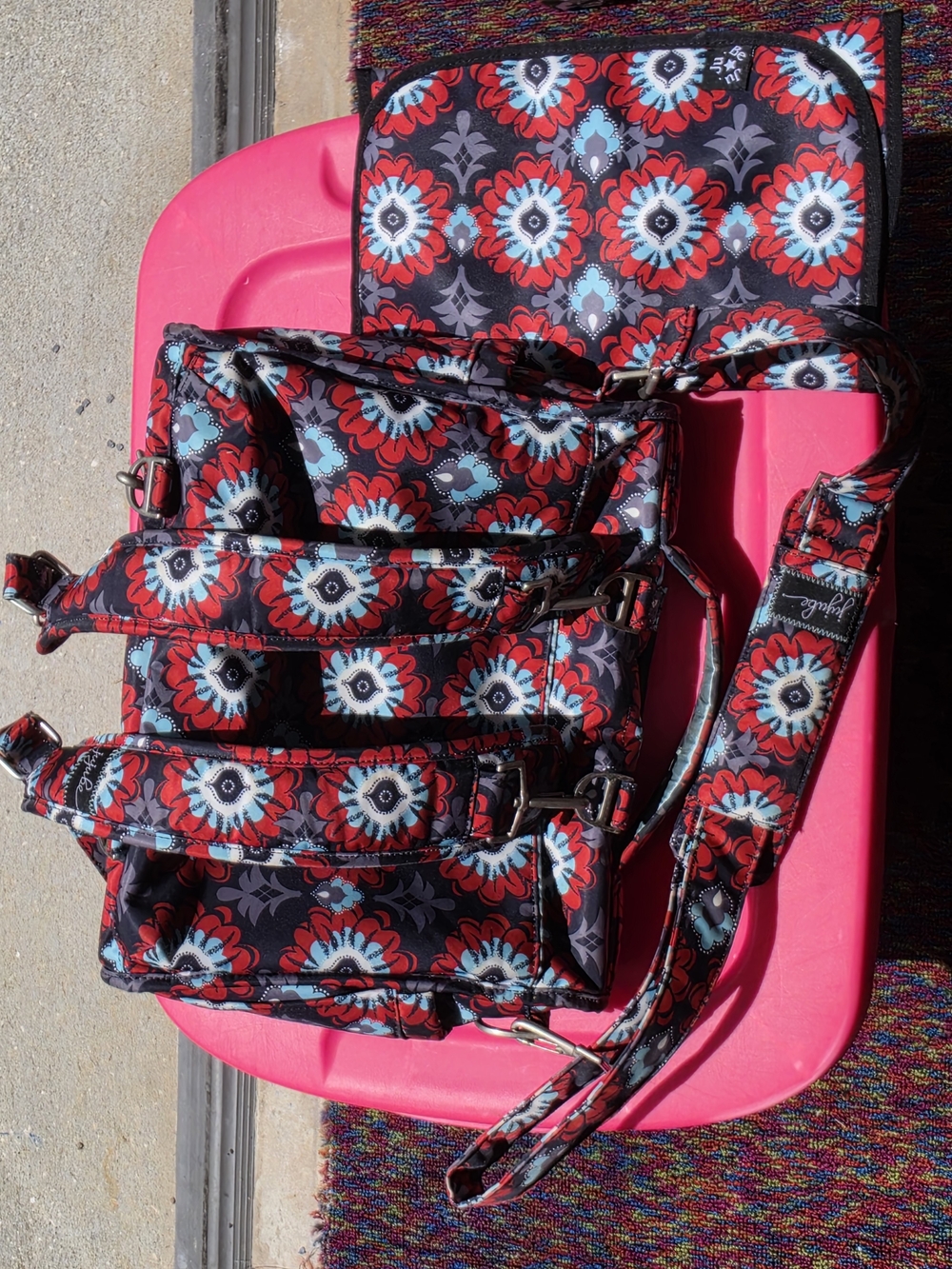 Ju-Ju-Be Kids Floral Crossbody and Strap Set in Red, Blue, Black